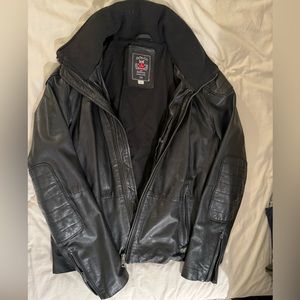 Diesel Biker Leather Men Jacket black size L